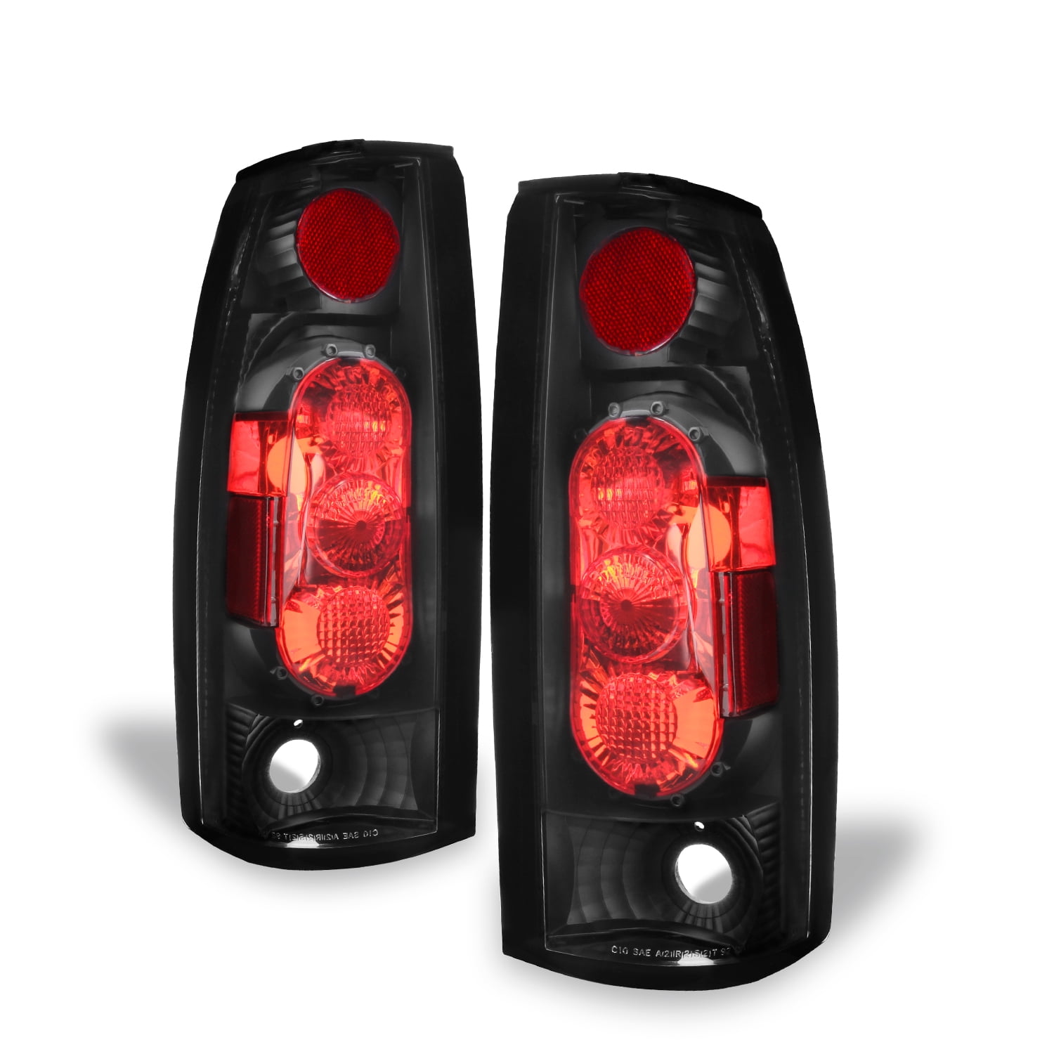 AKKON - For Chevy C/K C10 Tahoe GMC Jimmy Sierra Suburban Yukon Pickup Truck Black G2 Tail Lights Brake Lamps