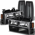 thumbnail image 1 of AKKON - For Chevy C10 K10 C/K Tahoe Suburban Silverado Pickup Black Headlights + Black Smoked LED Tail Lamp, 1 of 7
