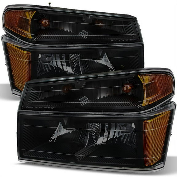 AKKON - For Chevy Colorado / GMC Canyon Black Smoke Headlights + Signal Lights Driver + Passenger Side Pair Set
