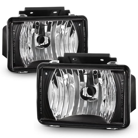 AKKON - For Chevy Colorado | GMC Canyon Pair of Black Bezel Bumper Driving Fog Light Lamp Set
