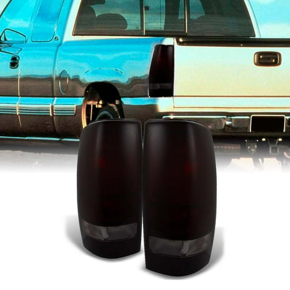 AKKON - For Chevy Silverado GMC Sierra OE Replacement Driver/Passenger Black Tinted Left Right Lamps Tail Lights