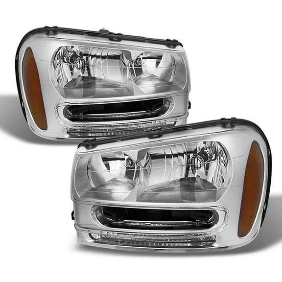 AKKON - For Chevy Trailblazer Chrome OE Replacement Headlights Driver/Passenger Head Lamps Pair