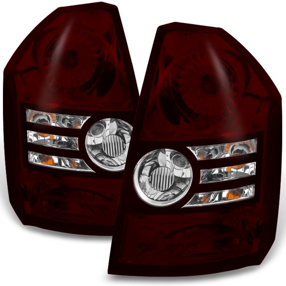 AKKON - For Chrysler 300 Base | Touring Dark Red Tail Lights Driver Left + Passenger Right Replacement Pair Set