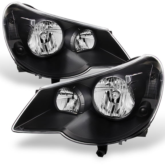 AKKON - For Chrysler Sebring 4Dr Sedan Black Bezel Replacement Headlights Headlamp Front Lamps Left+Right Pair