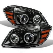 AKKON - For Cobalt G5 Pursuit Black Bezel Dual Halo Ring DRL Daylight LED Strip Design Projector Headlights Set