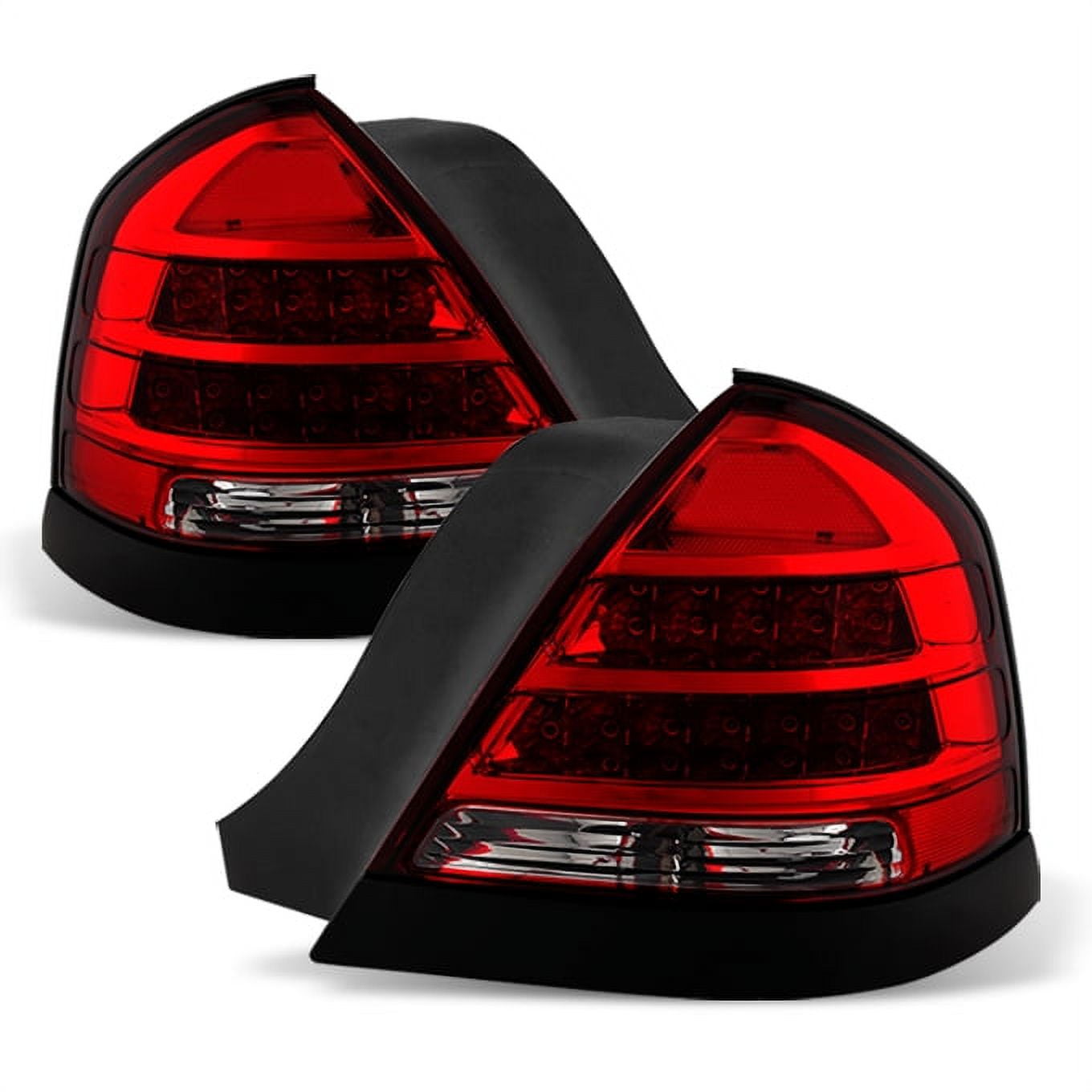 AKKON - For Dark Red 1998-2011 Crown Victoria LED Tail Lights Brake Lamp Replacement Driver And Passenger Side Pair