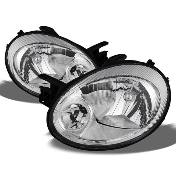 AKKON - For Dodge Neon OE Replacement Chrome Bezel Headlights Driver/Passenger Head Lamps Pair New