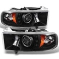 thumbnail image 1 of AKKON - For Dodge Ram 1500/2500/3500 Sport Black Dual LED Ring Projector Replacement Headlights Left/Right, 1 of 6