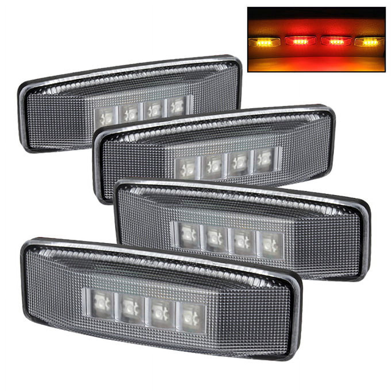 iJDMTOY 4PCS Smoked Lens LED Fender Bed Side Marker Lights Set For Ford