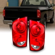 AKKON - For Dodge Ram Truck Red Clear Tail Lights Brake Lamps Driver Left + Passenger Right Pair Replacement Set