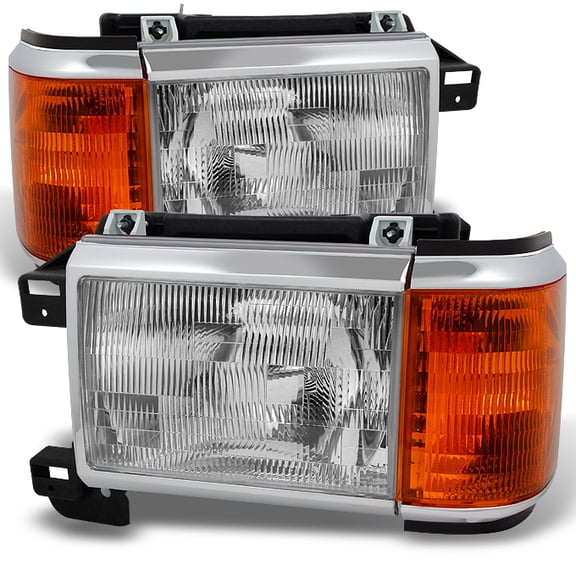 AKKON - For Ford Bronco F150 F250 F350 F450 Pickup Truck Clear Headlights Replacement Driver + Passenger Pair