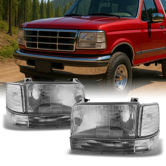 AKKON - For Ford Bronco F150 F250 F350 OE Replacement Headlights Corner Signal Bumper Lamps Driver/Passenger Set