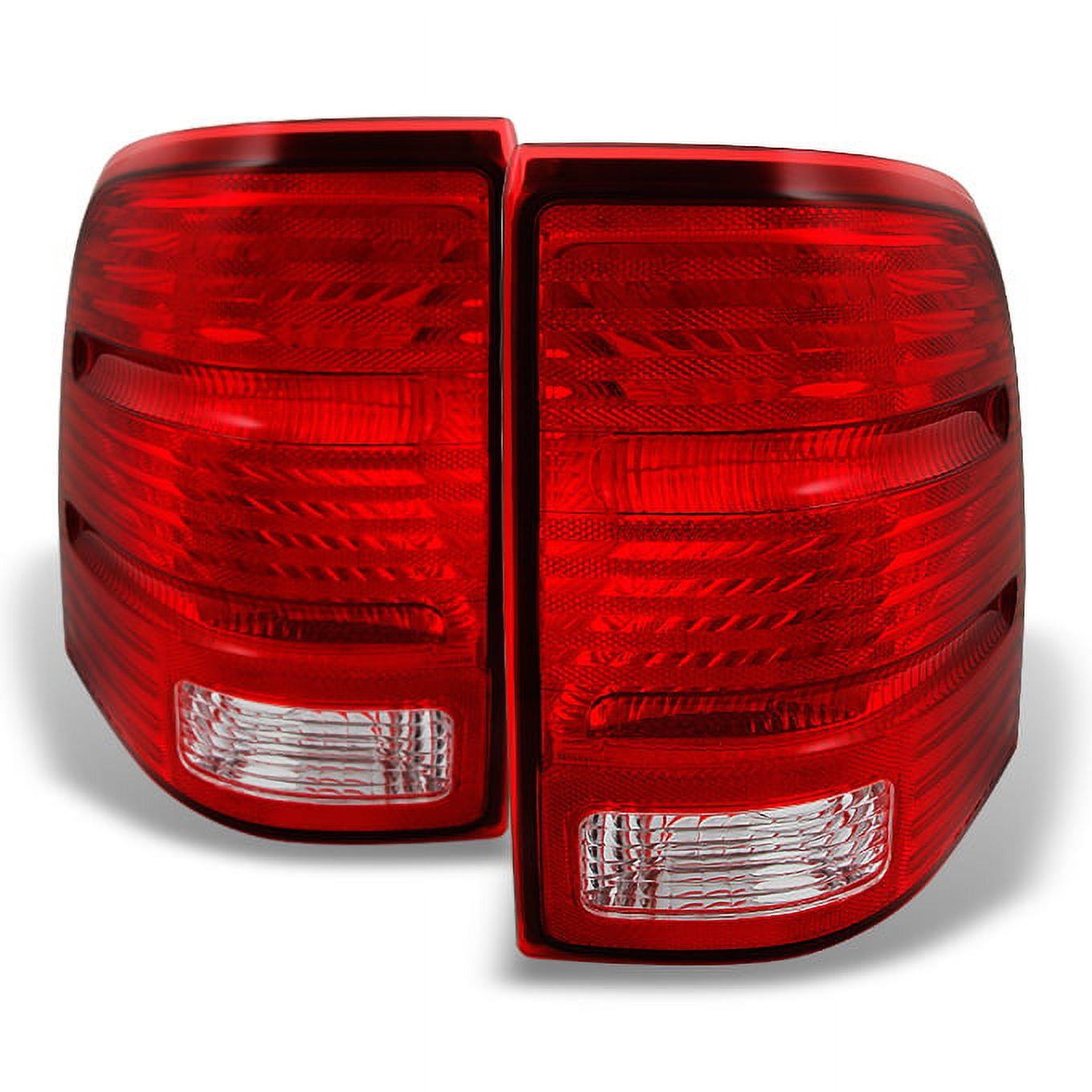 AKKON - For Ford Explorer SUV Red Clear Lens Rear Tail Light Taillamps Brake Lamps Replacement Pair Left + Right