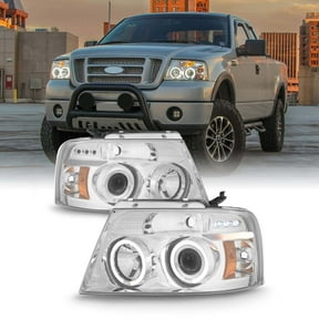 AKKON - For 04-08 Ford F150 F-150 Pickup Chrome Clear Dual LED G2 Projector Headlights Front Lamps Replacement