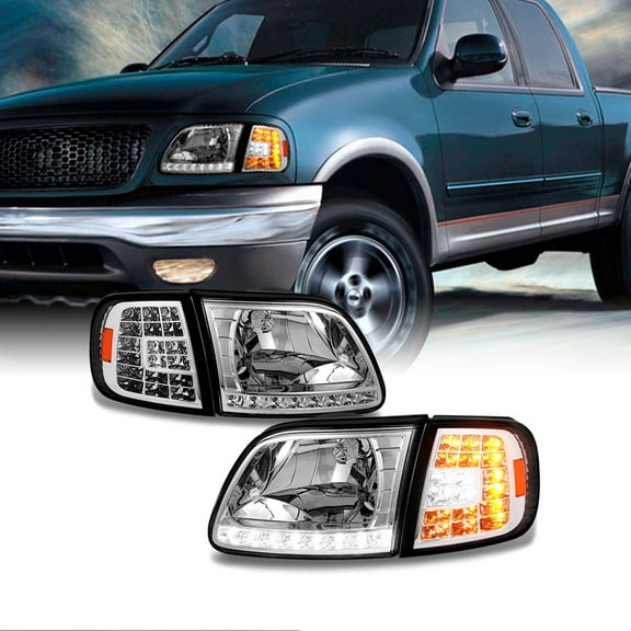 AKKON - For Ford F150 F250 Light Duty Heritage Expedition OE Replacement LED Headlights Corner Lamps LH/RH