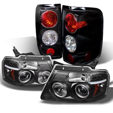 Ylwspeed2000 Black LED Projector Headlights For 2009-2014 Ford F-150 – DRL Halogen Lamps Left & Right