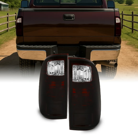 AKKON - For Ford F250/F350/F450 Superduty OE Replacement Black Tinted Tail Lights Driver/Passenger Rear Lamps Pair
