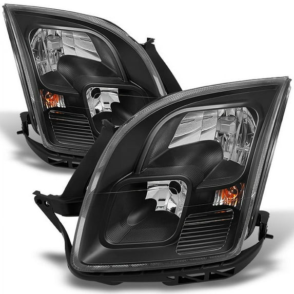 AKKON - For Ford Fusion Black Headlights Head Lamps Driver Left + Passenger Right Side Replacement Pair Set