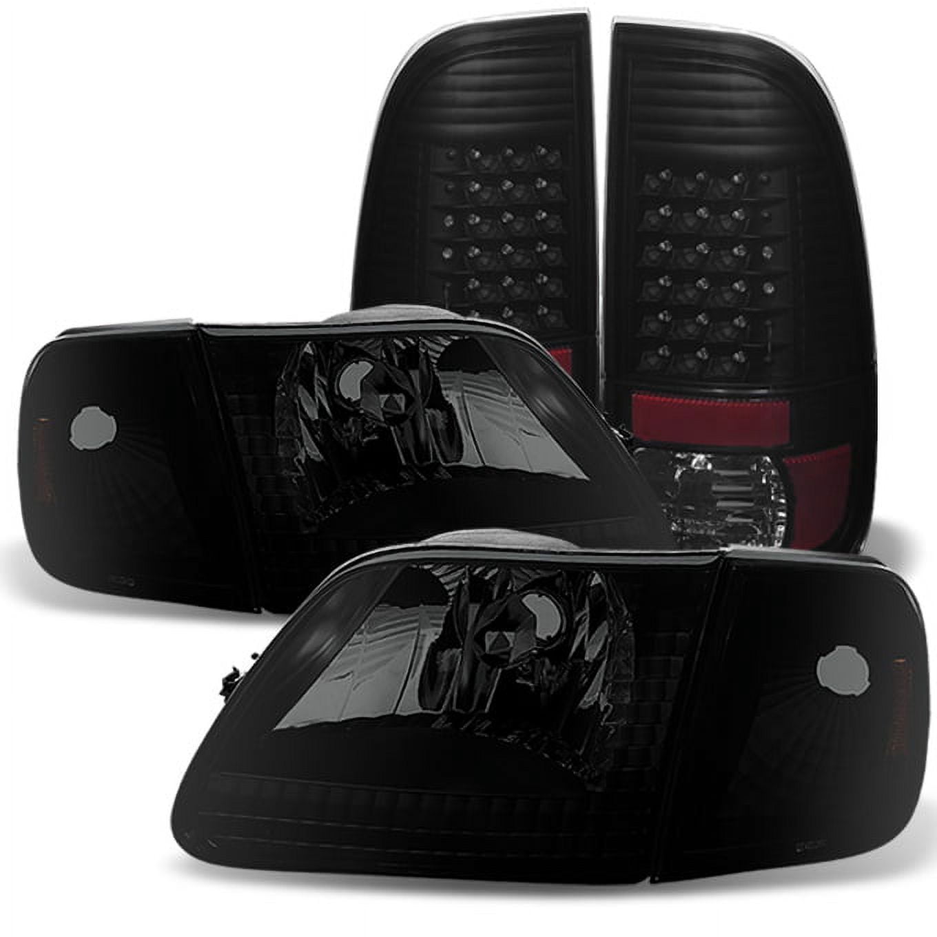 Black Headlights + 3D Style Tail Lights Combo – For 2002-2005 Ram 1500/2500/3500 Pickup, Dotcomracing