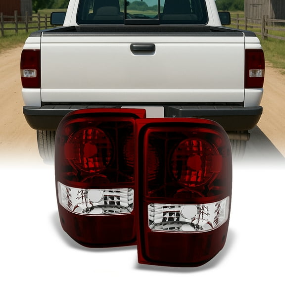 AKKON - For Ford Ranger Pickup Truck Dark Red Rear Tail Lights Brake Lamps Turn Signal Replacement Left Right