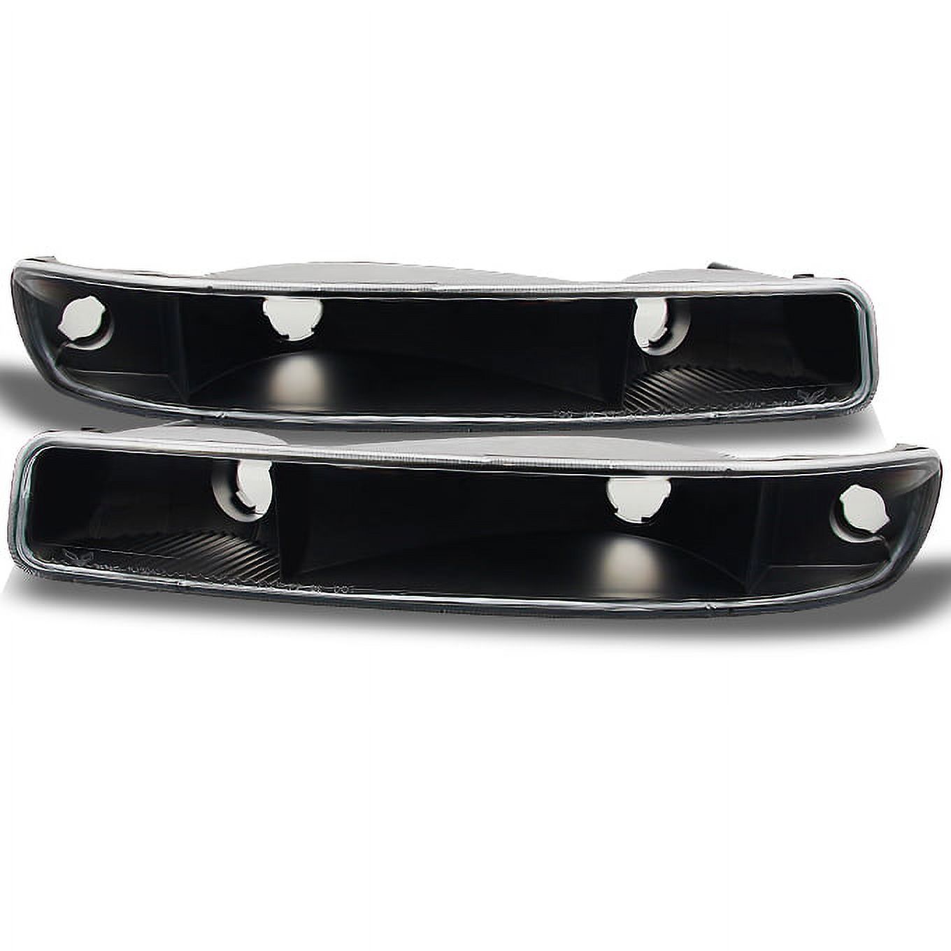 Autozensation Black Bumper Corner Lights – For 1994-1998 Ford Mustang, Clear Lens Halogen