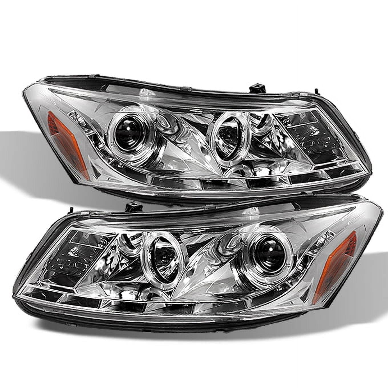 AKKON For Honda Accord Chrome Clear Dual Halo Ring DRL LED Strip