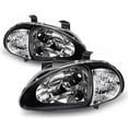 thumbnail image 1 of AKKON - For Honda Del Sol Black 1 Piece Headlights Corner Signal Lamps Left + Right, 1 of 4