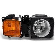 AKKON - For Hummer H3 | H3T Black Amber Passenger Right Side Front Headlight Head Lamp Front Light Replacement