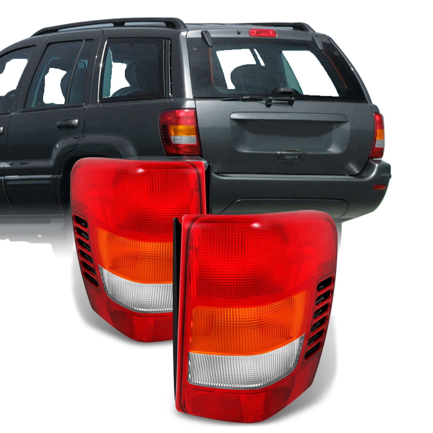 AKKON - For Jeep Grand Cherokee Red Amber Tail Lights Brake