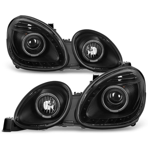 AKKON - For Lexus GS300 GS400 GS430 Black Bezal LED Ring Projector Headlights