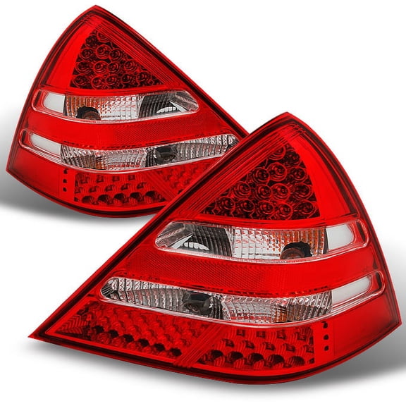 AKKON - For Mercedes Benz R170 SLK Class Red Clear Rear LED Tail Lights Brake Lamps Replacement Left + Right