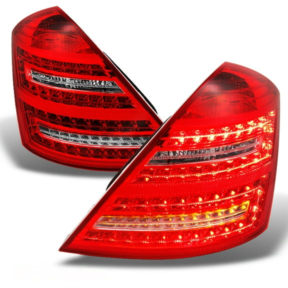 AKKON - For Mercedes Benz W221 S Class Red Clear Full LED w/ Amber LED Signal Tail Lights Brake Lamp Replacement