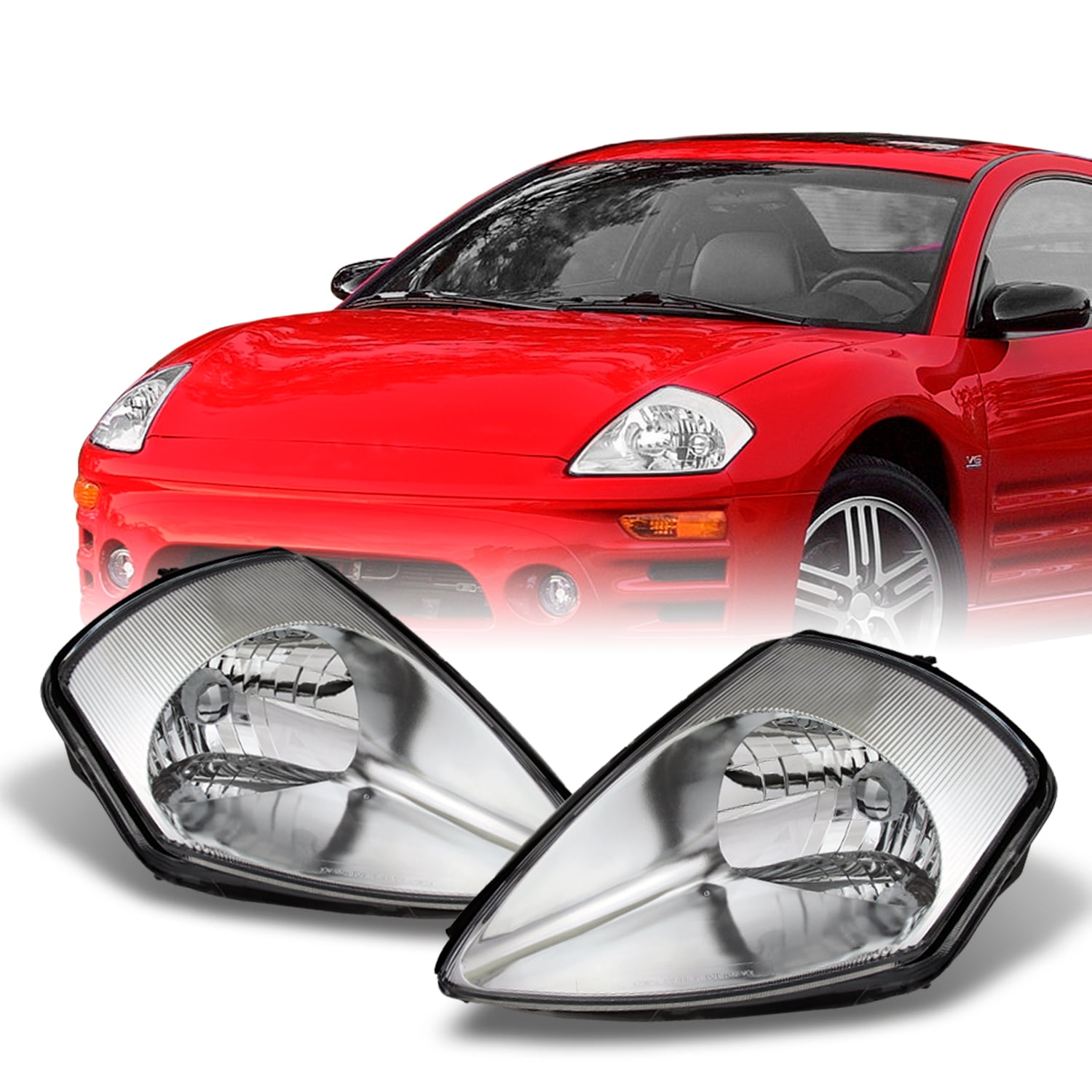 Headlight For 2002-2005 Mitsubishi Eclipse Left With Bulb