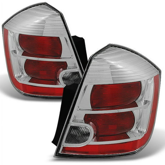 AKKON - For Nissan Sentra Base | S | SL | SR | SE-R Model Chrome Tail Light Brake Lamp Left + Right Replacement
