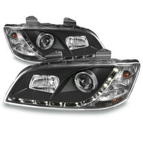 AKKON - For Pontiac G8 Black Bezel DRL Daylight LED Projector Replacement Headlights Front Lamps Left/Right Pair