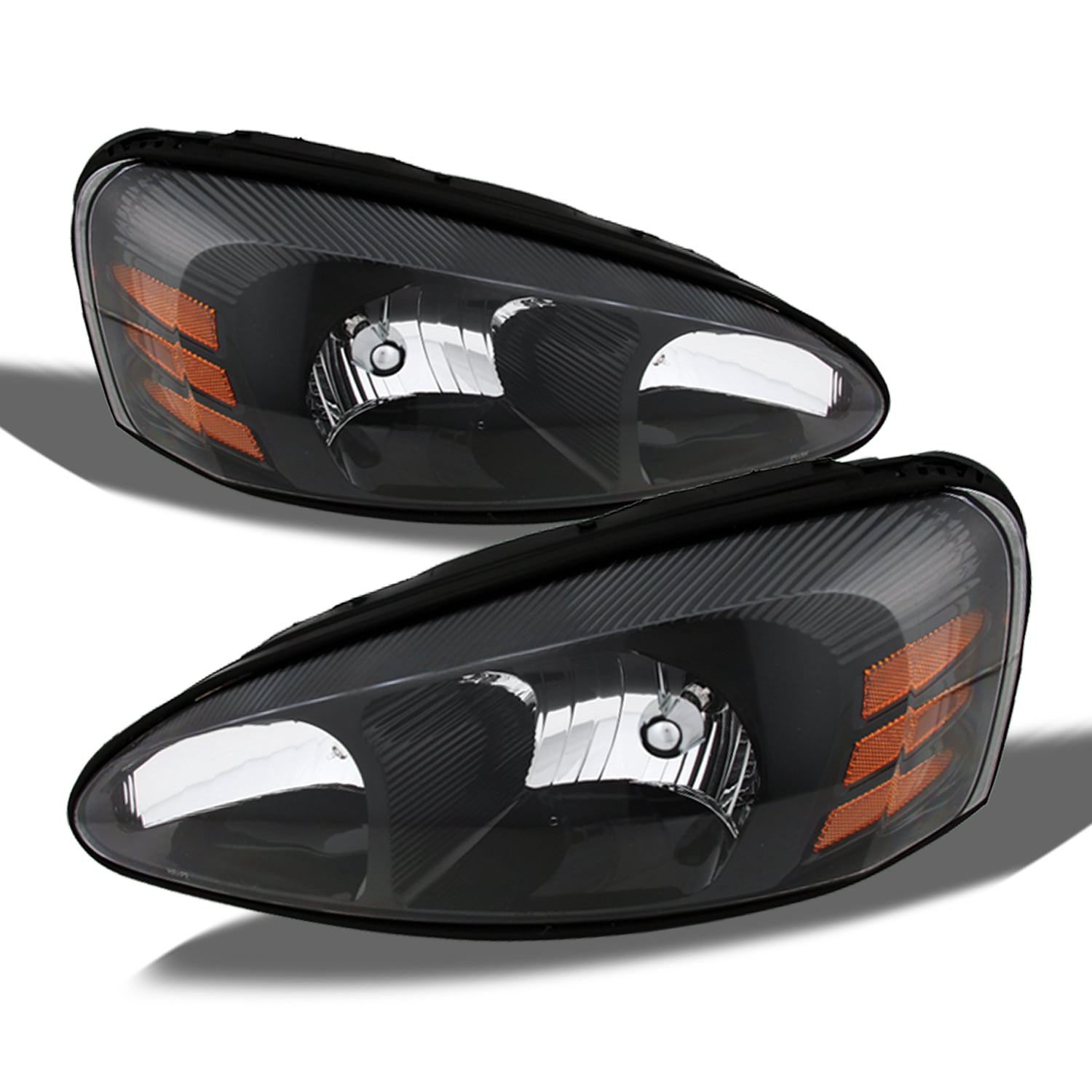 Uzooka Pair Headlights Set For 1997-2003 Pontiac Grand Prix - Halogen, Clear Lens, DOT - View #2