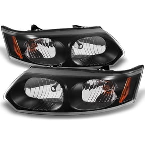 AKKON - For Saturn Ion 4 Door Sedan Black Headlights Head Lamps Driver and Passenger Side Replacement