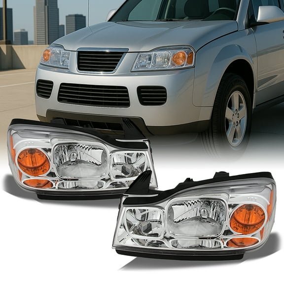 AKKON - For Saturn Vue Amber Chrome OE Replacement Headlights Driver/Passenger Head Lamps Pair