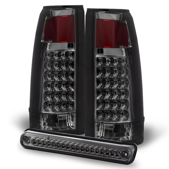AKKON - For Smoke 88-98 Chevy/GMC C/K 10 Pickup Tail Lights Brake Lamp Replacement LED 3rd Brake Light Combo