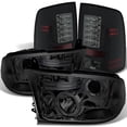 thumbnail image 1 of AKKON - For Smoked 2009-2018 Dodge Ram 1500 2500 3500 Projector LED Headlights+Black Smoked LED Tail Lights, 1 of 7