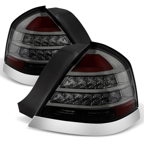 AKKON - For Smoked 98-11 Crown Victoria LED Tail Lights Brake Lamp Replacement Driver And Passenger Side Set