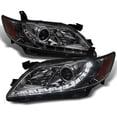 thumbnail image 1 of AKKON - For Toyota Camry Smoked Smoke DRL Daylight LED Strip Projector Headlights Front Lamp Left + Right Pair, 1 of 6