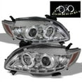 thumbnail image 1 of AKKON - For Toyota Corolla Chrome Clear Dual Halo Ring DRL LED Strip Projector Headlights Front Lamp Replacement, 1 of 2