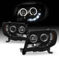 thumbnail image 1 of AKKON - For Toyota Tacoma Pickup Black Smoke Dual Ring Design Projector LED Replacement Headlights, 1 of 7