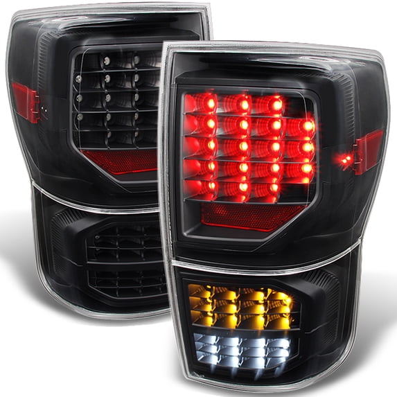 AKKON - For Toyota Tundra Pickup Black Full LED Reverse Turn Signal Tail Lights Brake Lamps Replacement Pair