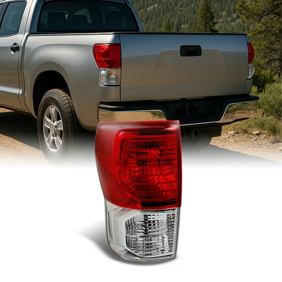 AKKON - For Toyota Tundra Pickup Truck Red Clear Tail Light Rear Brake Lamp Replacement Driver Left Side