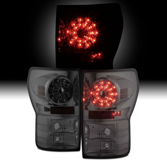 AKKON - For Toyota Tundra Pickup Truck Smoked Rear LED Tail Lights Signal Brake Lamps Pair Completed Set