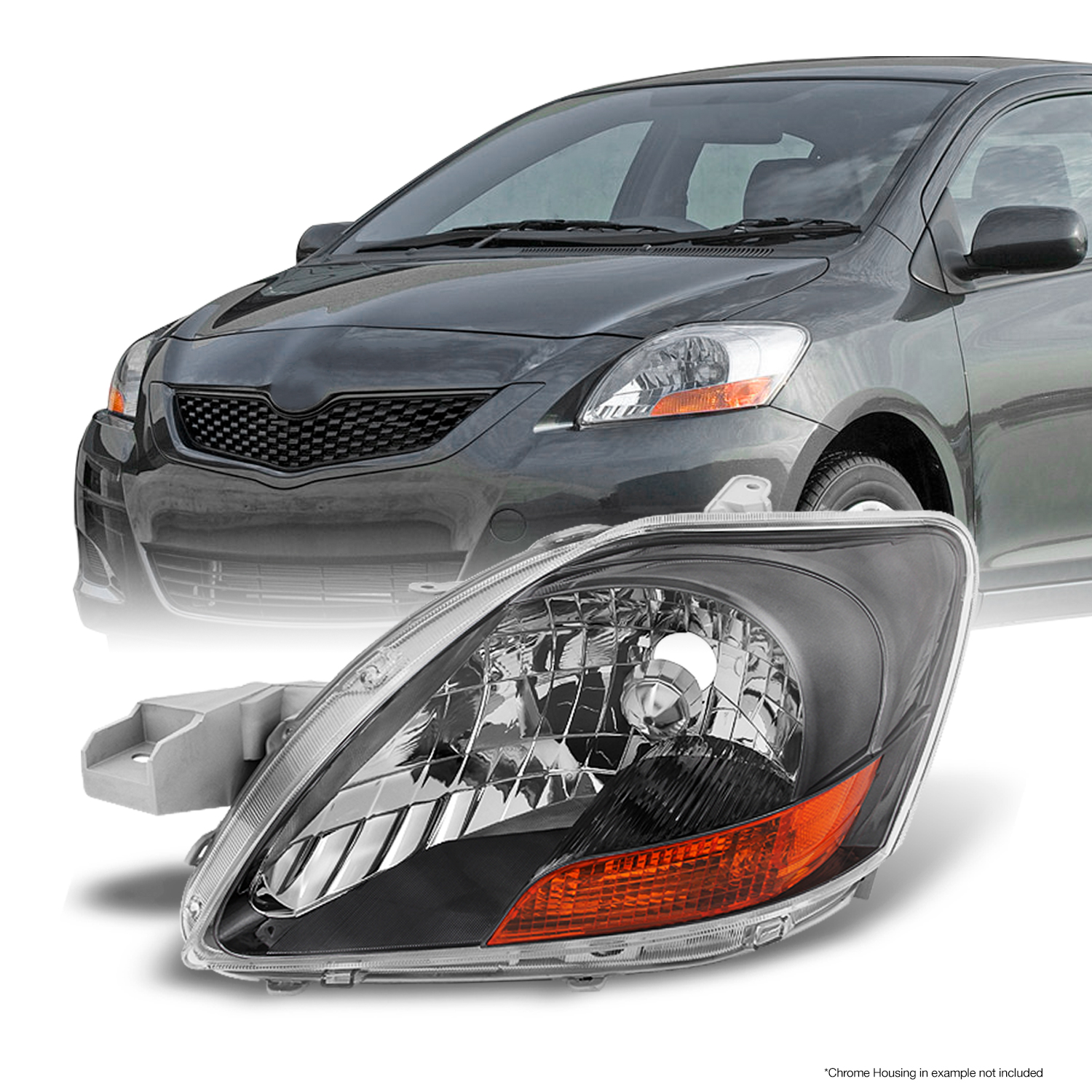 AKKON For Toyota Yaris 4 Doors Sedan Chrome Driver Left Side Front