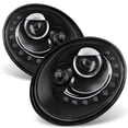 thumbnail image 1 of AKKON - For VW Beetle Black Bezel DRL Daylight LED Strip Projector Headlights Front Lamps Replacement, 1 of 7