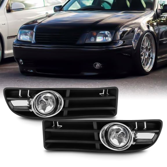 AKKON - For VW Jetta Sedan Driving Clear Fog Lights Driver/Passenger Lamps with Switch/Bulbs/Bezel